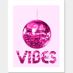 Seventies Pink Discoball Vibes Posters and Art
